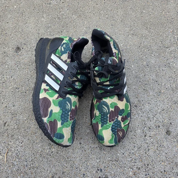 Adidas X Bape Green Camo Ultraboost Sneaker Men Size 9 - Picture 1 of 14
